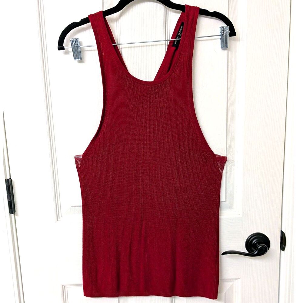 Banana Republic Soft Knit Sweater Tank w/Criss Cross Back in Maroon | SZ Med